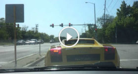 Lamborghini Crushed Between 2 Cars